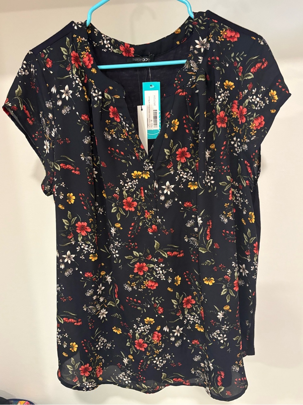 Papermoon Vivier Short Sleeve Mixed Material Blouse